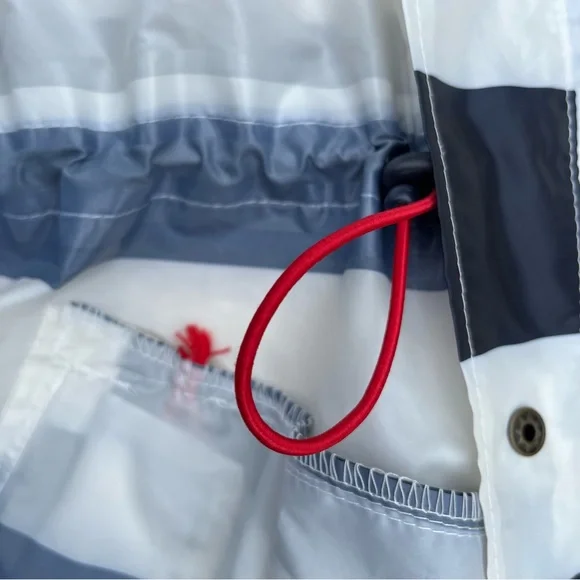 JOULES Right as Rain French Navy Stripe Golightly Raincoat Size 6 Packable - Picture 7 of 16